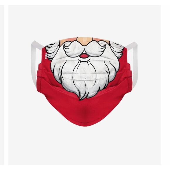 Holiday Christmas Santa Candy Cane Checkered Pleated Face Cover Mask SET (4) NWT - Picture 2 of 7